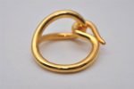 Authentic HERMES Scarf Ring Jumbo Circle Design Gold Tone Box 7132I For Discount