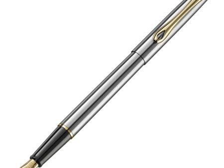 Diplomat Traveller Fountain Pen - Stainless Steel GT Fashion